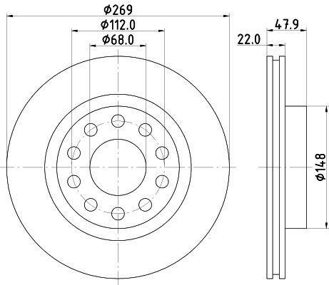 HELLA PAGID Jarrulevy 8DD 355 115-451